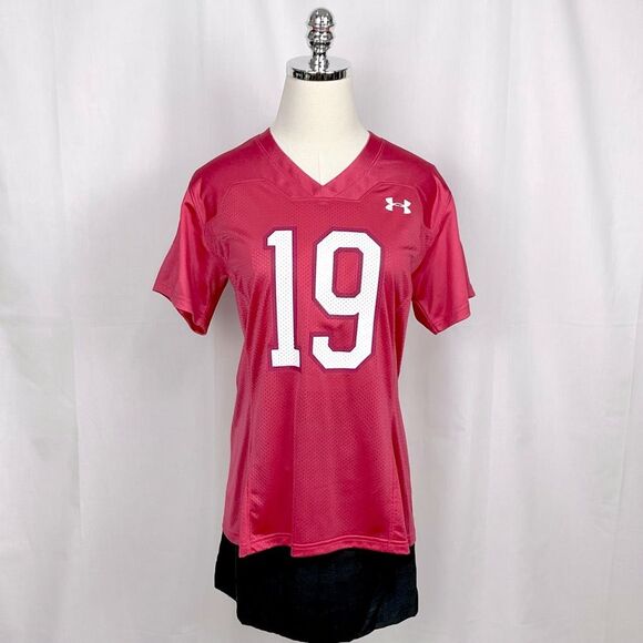Notre Dame Pink Football Jersey Ladies Sz M Under Armour #19 New Fighting Irish - Picture 8 of 8